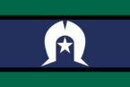 The Torres Strait Islander flag has three horizontal stripes with green at the top and bottom and blue in between divided by thin black lines. A white dharri or deri (a type of headdress and a symbol for all Torres Strait Islanders) sits in the centre with a five pointed star underneath. The colours represent the people, their environment and culture. Source: Aboriginal & Torres Strait Islander flags - Creative Spirits, retrieved from https://www.creativespirits.info/aboriginalculture/politics/aboriginal-torres-strait-islander-flags